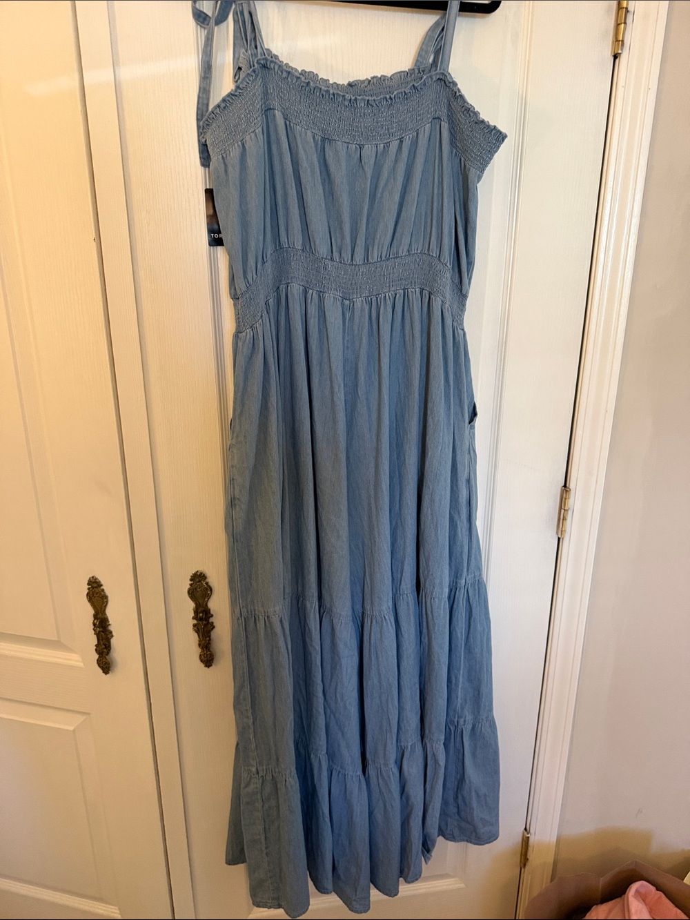 Torrid Festi self tie chambray wide leg jumpsuit light wash NWT Size 1X - Picture 6 of 7